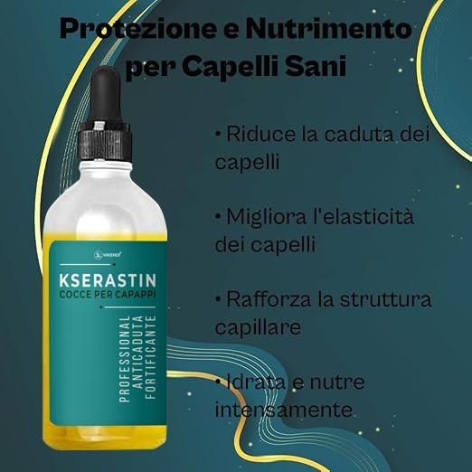 Kserastin Cocce Per Capappi Natural Serum to Strengthen Hair and Fight Against Hair Loss 30ML (Pack of 2)